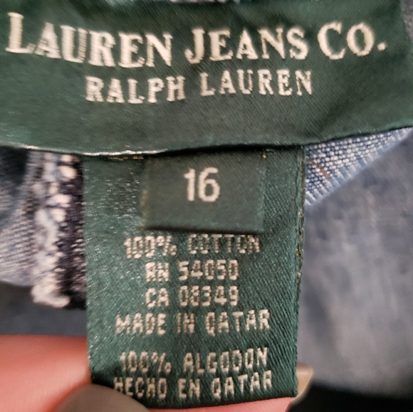 Lauren Ralph Lauren High Rise Denim Blue Jeans Size 16 Cotton Pockets - Picture 9 of 16